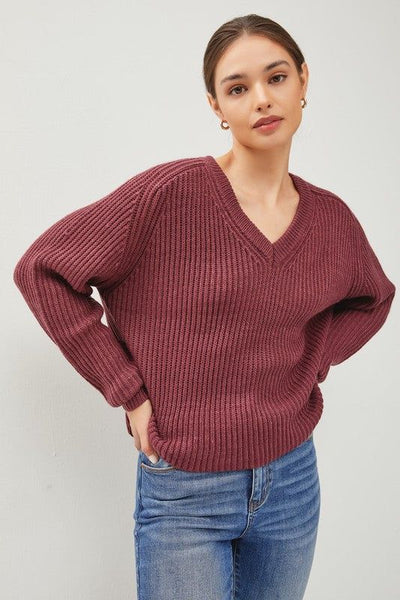 Amiyah Chunky V-Neck Sweater