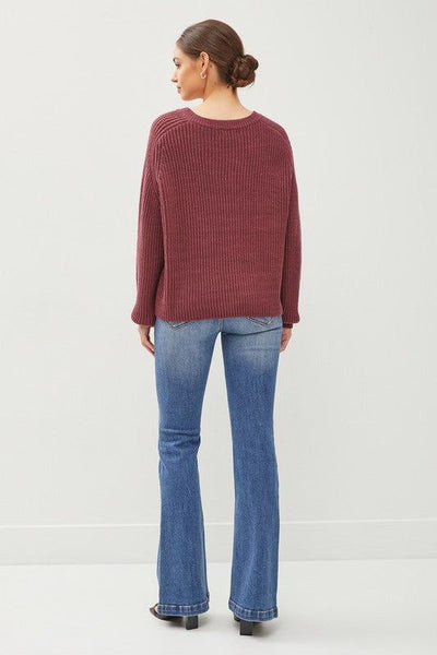 Amiyah Chunky V-Neck Sweater