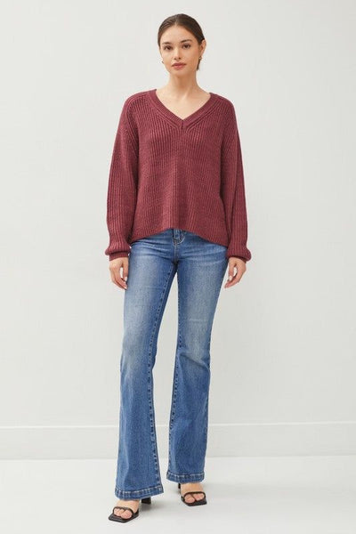 Amiyah Chunky V-Neck Sweater