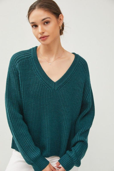 Amiyah Chunky V-Neck Sweater