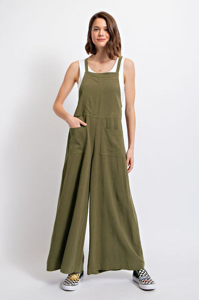 Aylin Textured Linen Wide Leg Jumpsuit