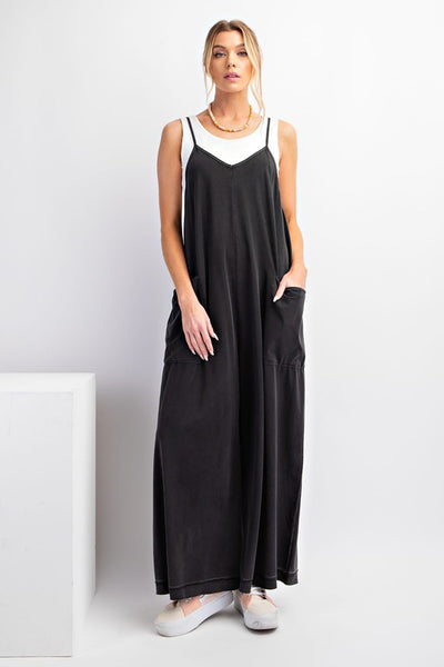 Remy Mineral Washed Cotton Spandex Jumpsuit