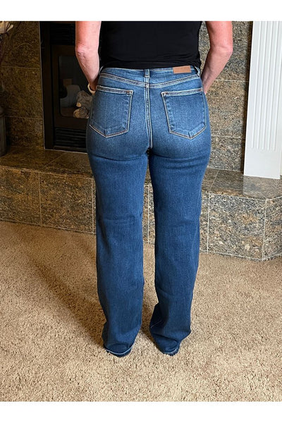 Hallie High Waist Hidden Button Fly Judy Blue Dad Jeans