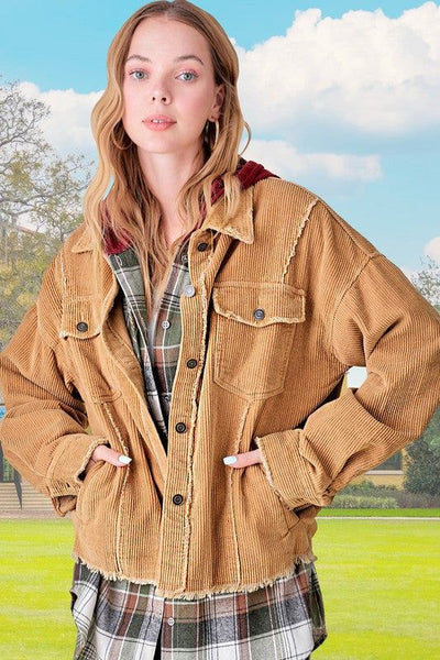 Talia Corduroy Raw Edge Jacket