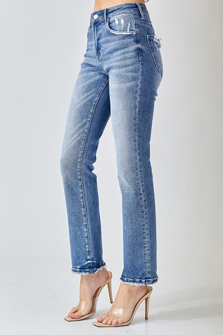 Elisa Mid Rise Straight Risen Jeans