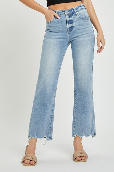 Alana High Rise Ankle Straight Relaxed Fit Risen Jeans