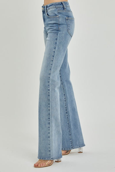 Raven Mid Rise Long Straight Risen Jeans