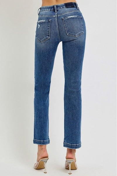 Jessica Mid Rise Straight Risen Tummy Control Jeans