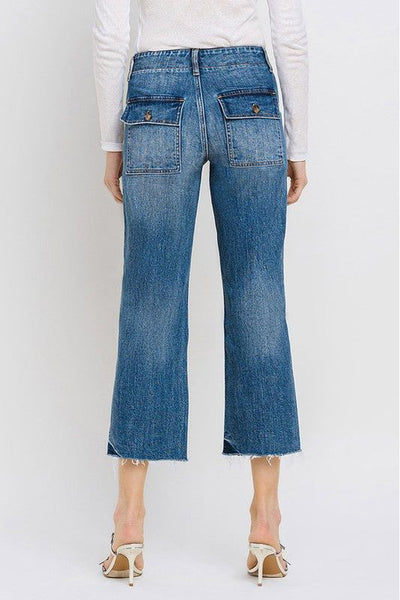 April High Rise Crop Utility Straight Vervet Jeans
