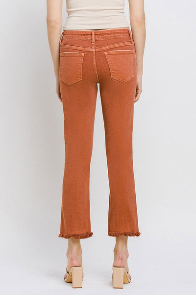 Carlene Mid Rise Crop Slim Straight Vervet Jeans