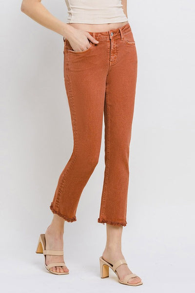 Carlene Mid Rise Crop Slim Straight Vervet Jeans