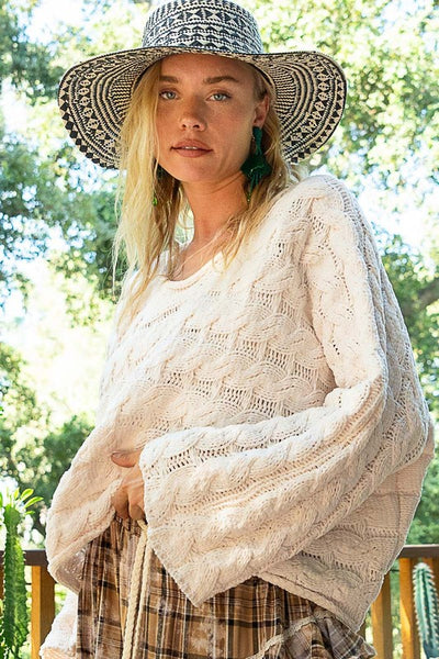 Melenie Round Neck Semi Cropped Sweater