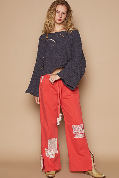 Amber Semi Cropped Chenille Knit Sweater