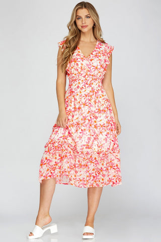 Sophie Pink Floral Print Dress