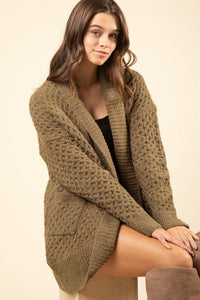 Brinley Comfy Textured Knit Cardigan 2 Colors