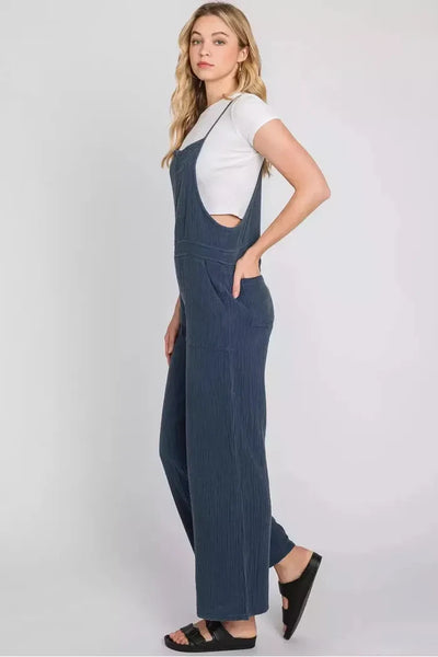 Alani Washed Blue Relaxed Jumpsuit