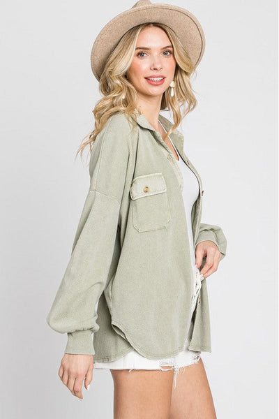 June Cozy Washed Knit Jacket 2 Colors