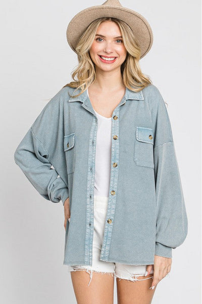 June Cozy Washed Knit Jacket 2 Colors