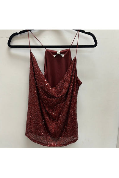 Raelyn Sequin Cowl Neck Tank Top 4 Colors