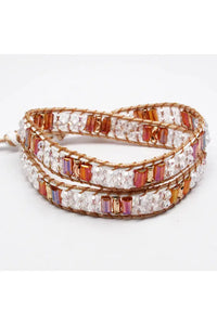 Diana Iridescent Crystal Beaded Wrap Bracelet
