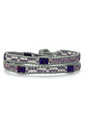 Marley Purple Beaded Wrap Bracelet