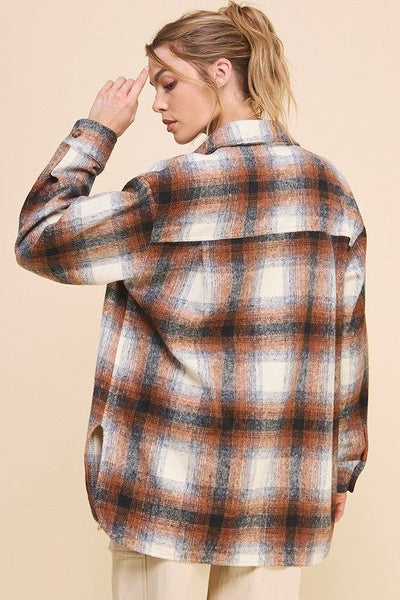 Tessa Brushed Plaid Relaxed Fit Jacket