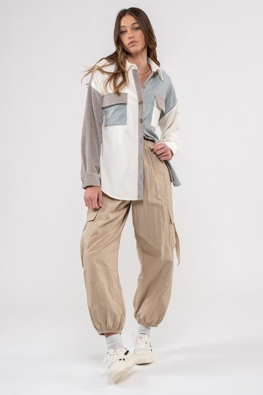 Adaline Color Block Shacket