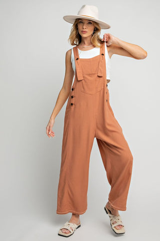 Adelyn Linen Loose Fit Overalls