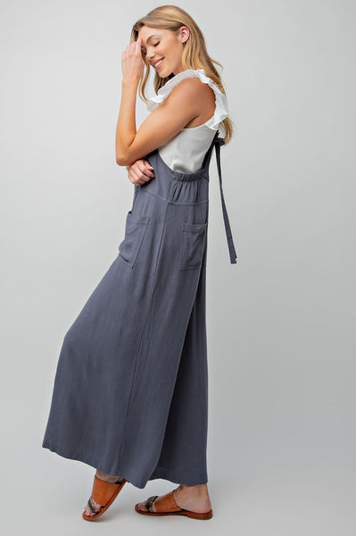 Aylin Textured Linen Wide Leg Jumpsuit