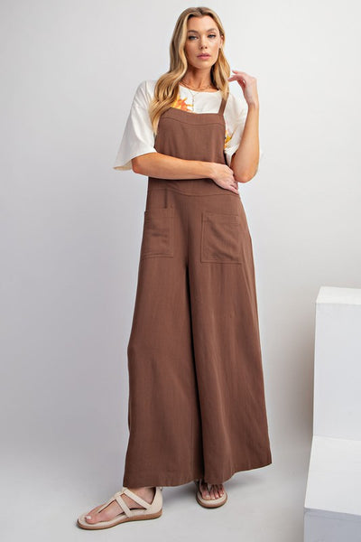 Aylin Textured Linen Wide Leg Jumpsuit