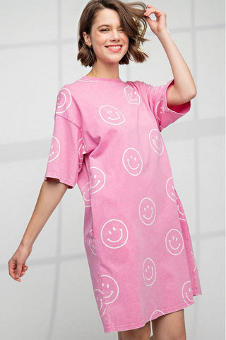 Smiley Washed Terry Tunic Dress