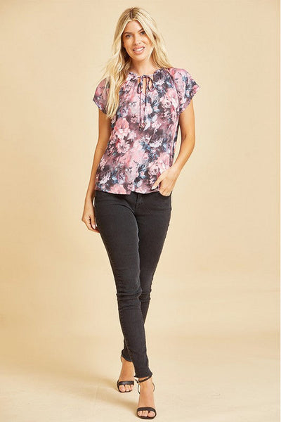 Ariana Floral  Front Tie Top