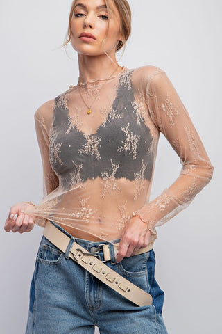 Kinley All Over Sheer Lace Top