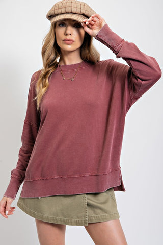 Veronica Mineral Washed Terry Pullover