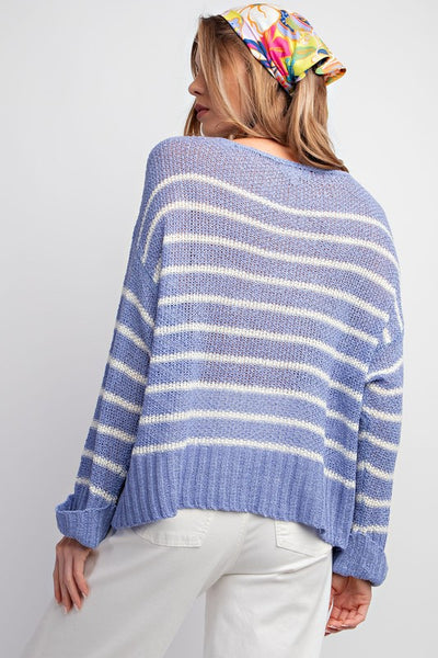 Helen Striped Knit Sweater Top