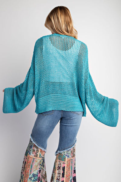 Felicity Mineral Washed Knitted Sweater Cardigan 4 Colors