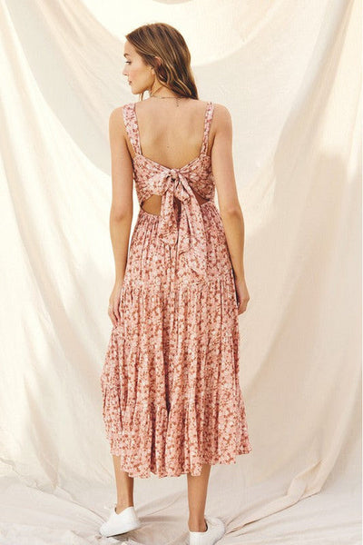 Sarah Blush Ditsy Floral Midi Dress