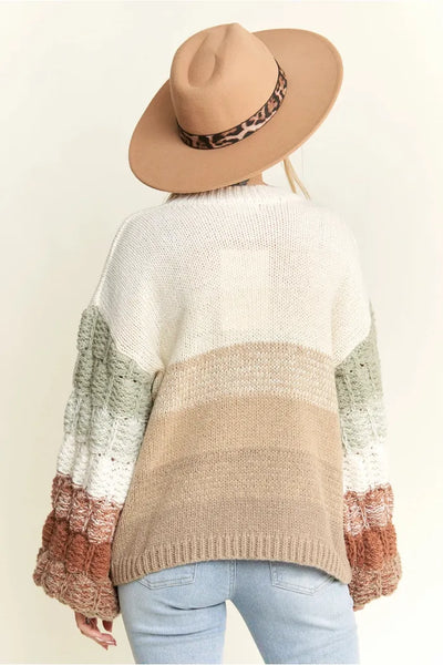 Dylan Puff Sleeve Ombre Sweater