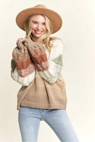 Dylan Puff Sleeve Ombre Sweater