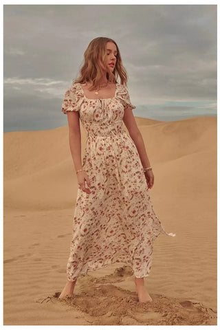 Claire Floral Puff Sleeve Maxi Dress