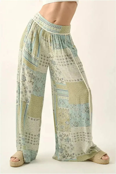 Audrey Floral Patchwork Wide Leg Pant