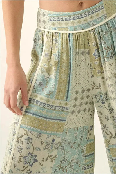 Audrey Floral Patchwork Wide Leg Pant