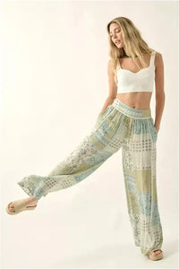 Audrey Floral Patchwork Wide Leg Pant