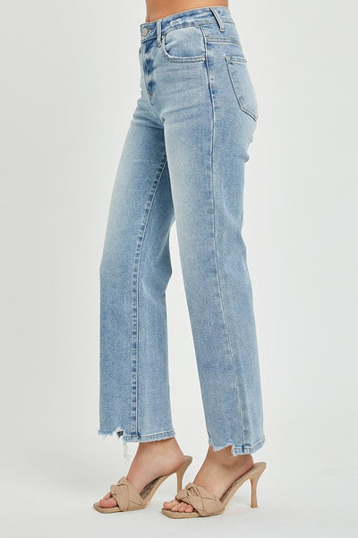 Alana High Rise Ankle Straight Relaxed Fit Risen Jeans