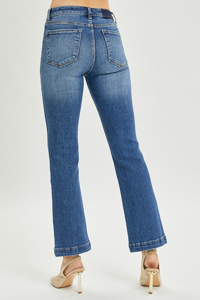 Francesca High Rise Patch Pocket Straight Risen Jeans