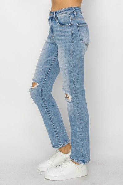 Regina High Rise Slim Straight Risen Jeans