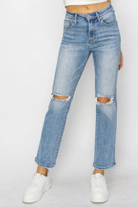 Regina High Rise Slim Straight Risen Jeans