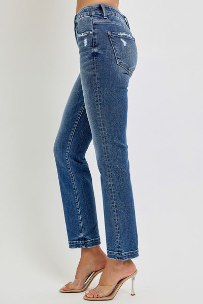 Jessica Mid Rise Straight Risen Tummy Control Jeans