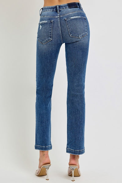 Jessica Mid Rise Straight Risen Tummy Control Jeans