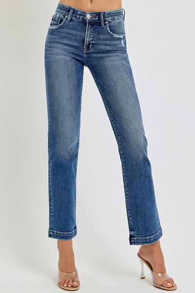 Jessica Mid Rise Straight Risen Tummy Control Jeans